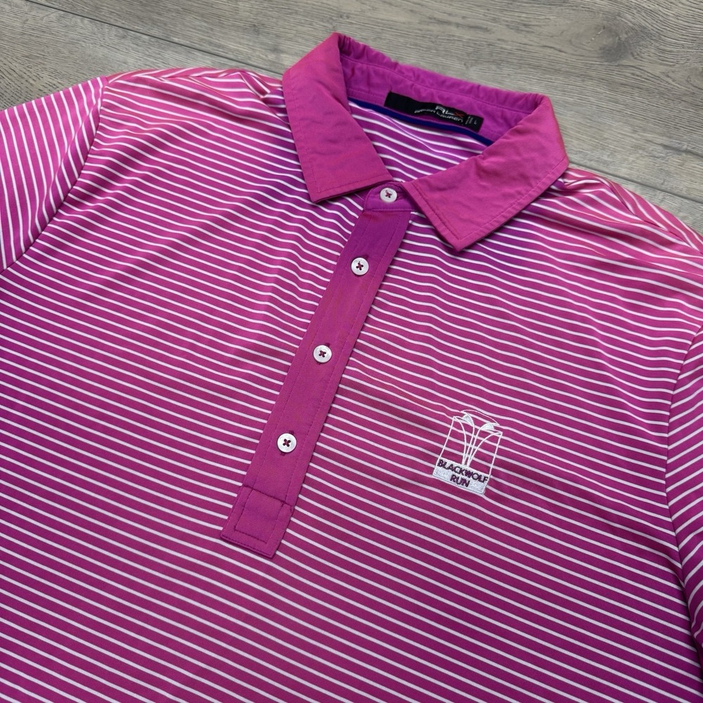 RLX Ralph Lauren Blackwolf Run Golf Polo FAIR FADE Pink‎ Men's Sz L